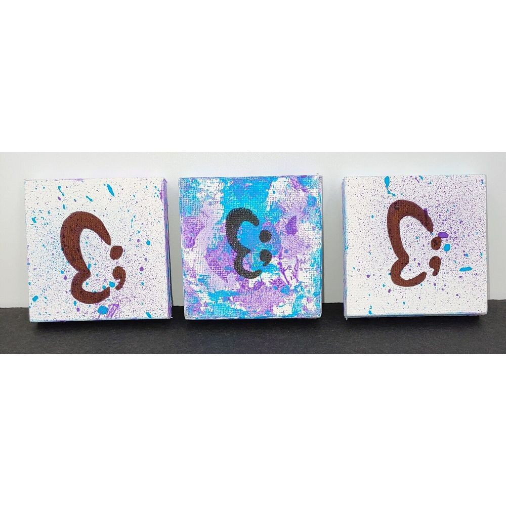 Suicide Awareness Prevention Hand Painted Magnet Original Design Acrylic 3.5 Sq